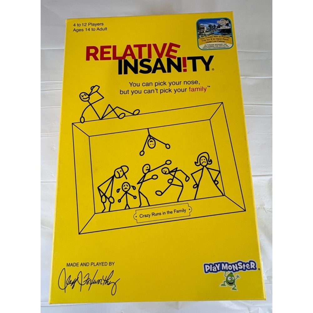 Relative Insanity Card Game PlayMonster Jeff‎ Foxworthy Board Complete